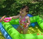 Miranda sharing her toys