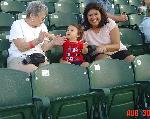 My first baseball game with meemaw and mom